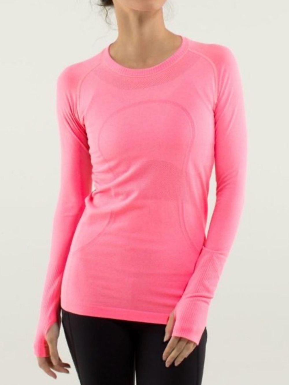 lululemon athletica Seamless Long-Sleeve Top - Neon Pink